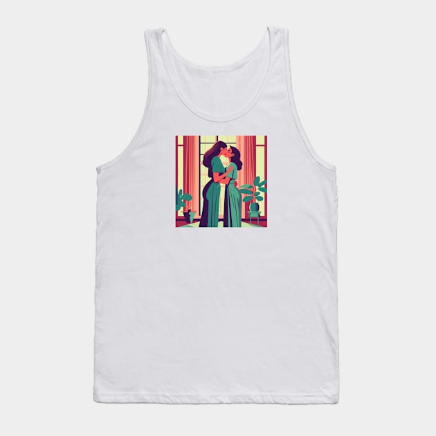 Retro Illustration of Lesbian Couple Tank Top by Perspektiva